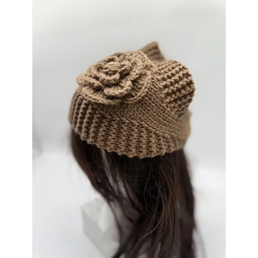Brown crochet ear warmer/headband